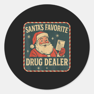 Santa Favorite Drug Er Christmas Pharmacist Health Classic Round Sticker