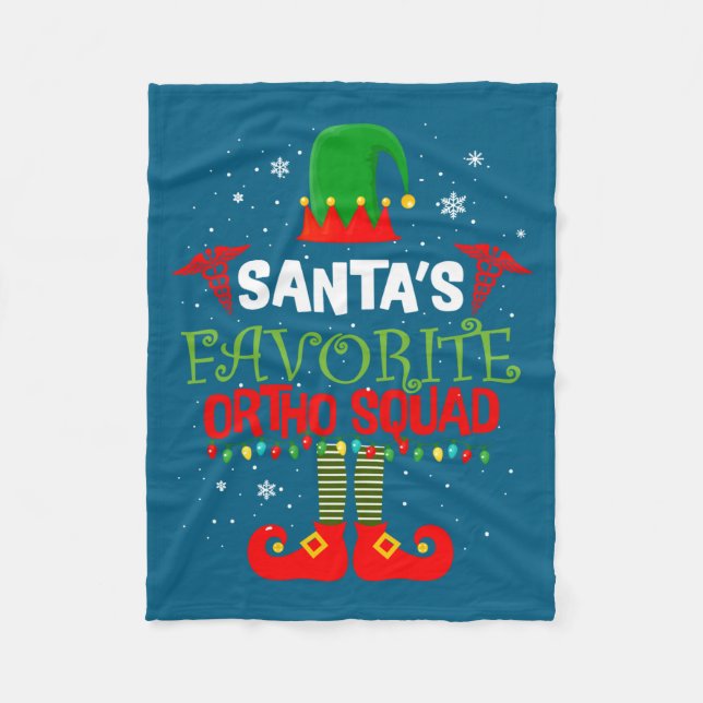 Santa Favorite Ortho Squad Elf Orthodontist Christ Fleece Blanket (Front)