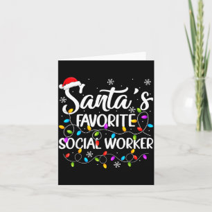 Santa Favorite Social Worker Christmas Lights Fami Card