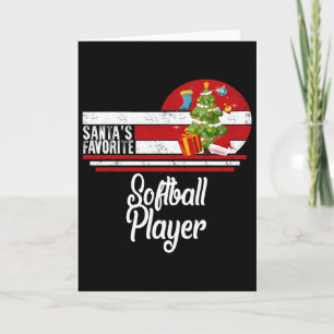 Santa Favorite Softll Player Christmas Ugly Sweate Card
