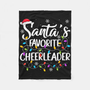 Santa Favourite Cheerleader Christmas Funny Cheerl Fleece Blanket