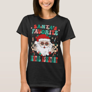 Santa Favourite Dental Assistant Retro Dental Chri T-Shirt