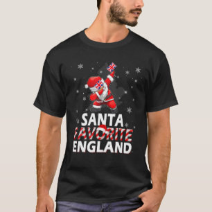 Santa Favourite England Flag Dabbing Hat In Snow P T-Shirt