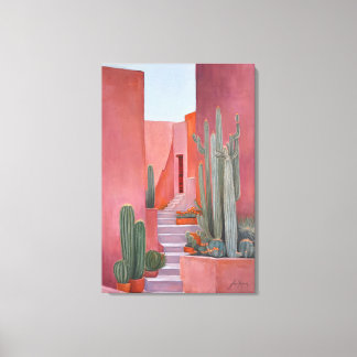 Santa Fe Cacti Boho Poster Canvas Print