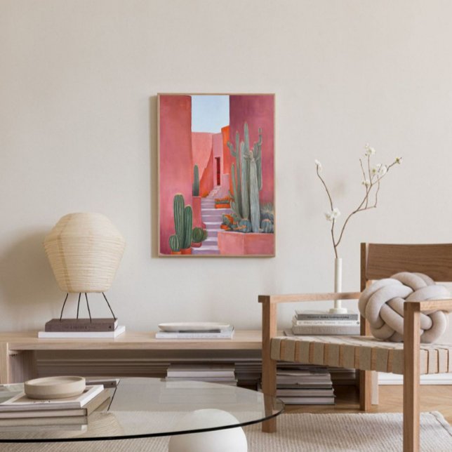 Santa Fe Cacti Boho Poster Canvas Print (Living Room ✨)