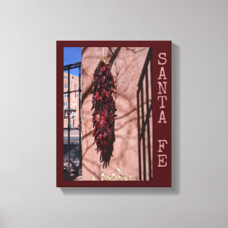 Santa Fe Chilli Ristra Wrapped Canvas Print