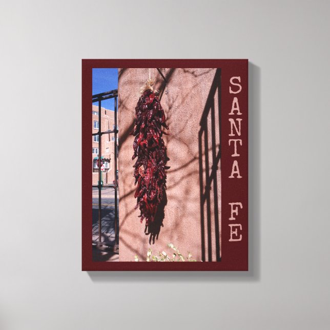 Santa Fe Chilli Ristra Wrapped Canvas Print (Front)