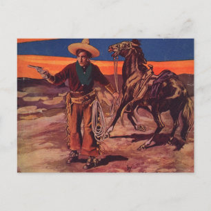Santa Fe Cowboy Postcard