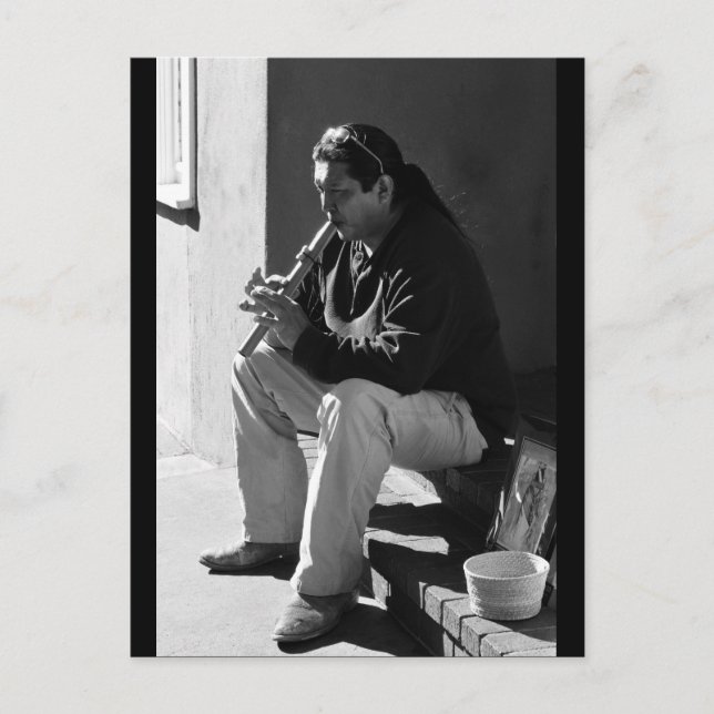 Santa Fe Flautist Postcard (Front)