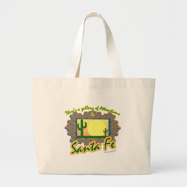 Santa Fe Gallery Cool Travel Art Motto Large Tote Bag (Front)