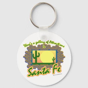 Santa Fe Gallery Cool Travel Art Slogan Key Ring
