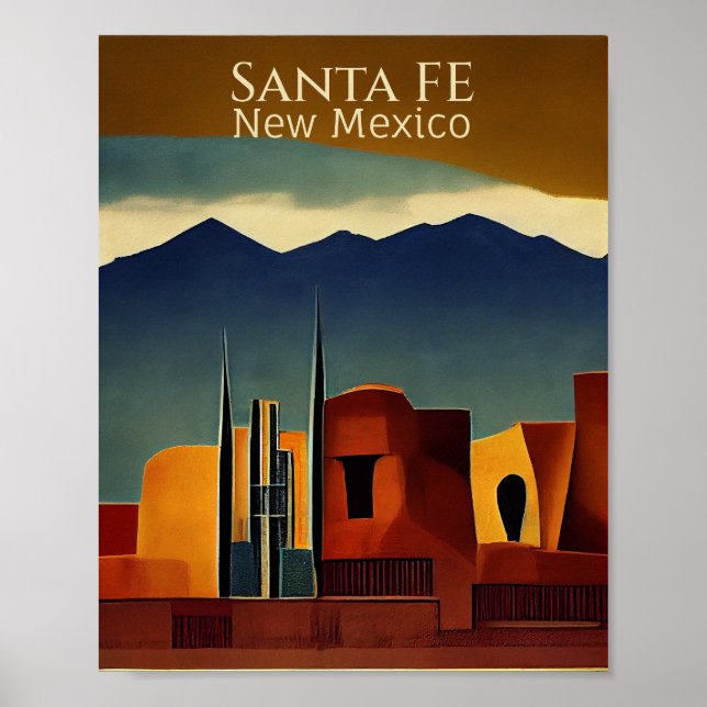 Santa Fe Minimalist Abstract Art Poster (Front)
