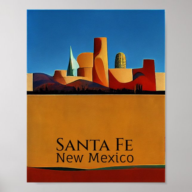 Santa Fe Minimalist Abstract Poster (Front)