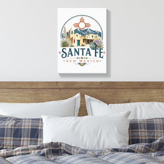 Santa Fe New Mexico Adobe Architecture Southwest Canvas Print (Insitu(Bedroom))
