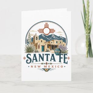 Santa Fe New Mexico Adobe Architecture Southwest Holiday Card