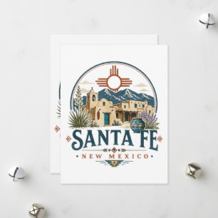 Santa Fe New Mexico Adobe Architecture Southwest Holiday Card