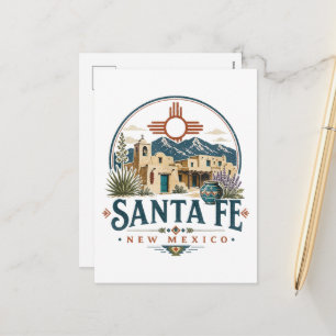 Santa Fe New Mexico Adobe Architecture Southwest Holiday Postcard