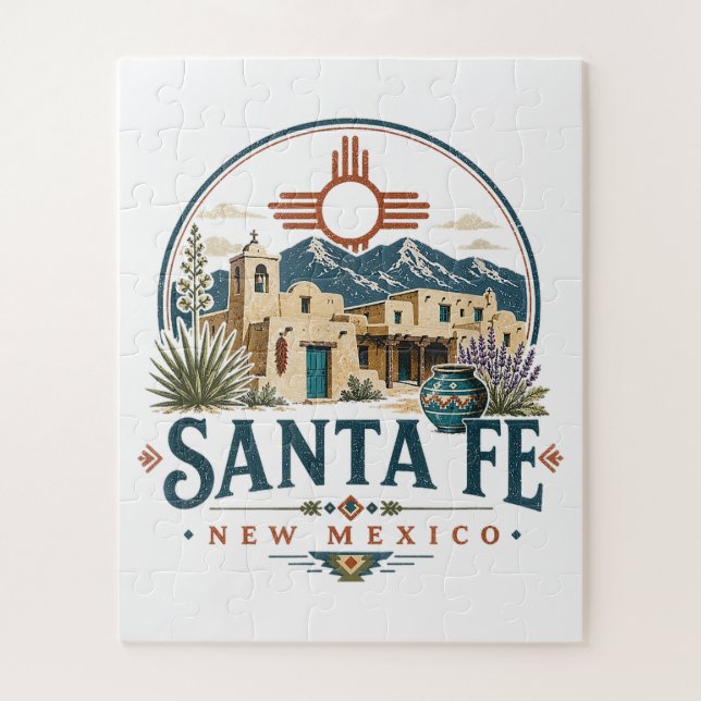 Santa Fe New Mexico Adobe Architecture Southwest Jigsaw Puzzle (Vertical)