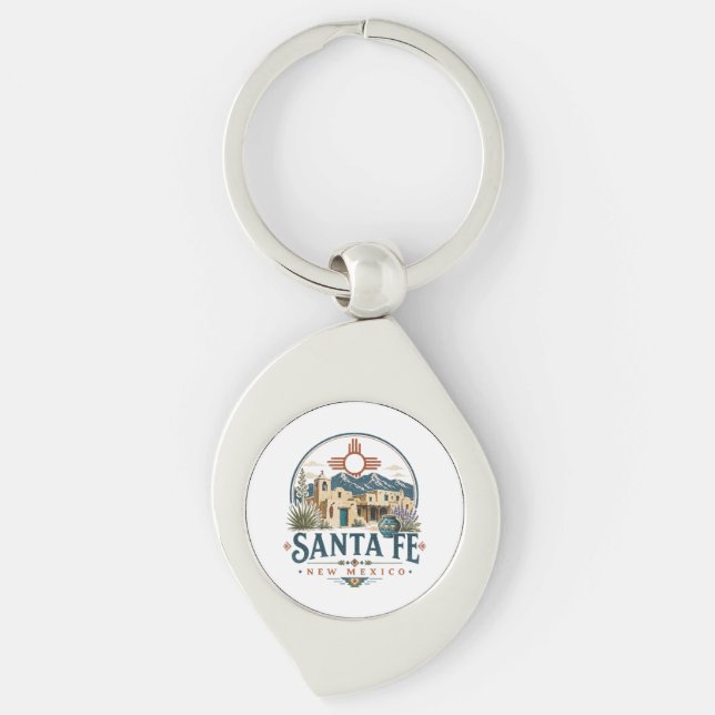 Santa Fe New Mexico Adobe Architecture Southwest Key Ring (Front)