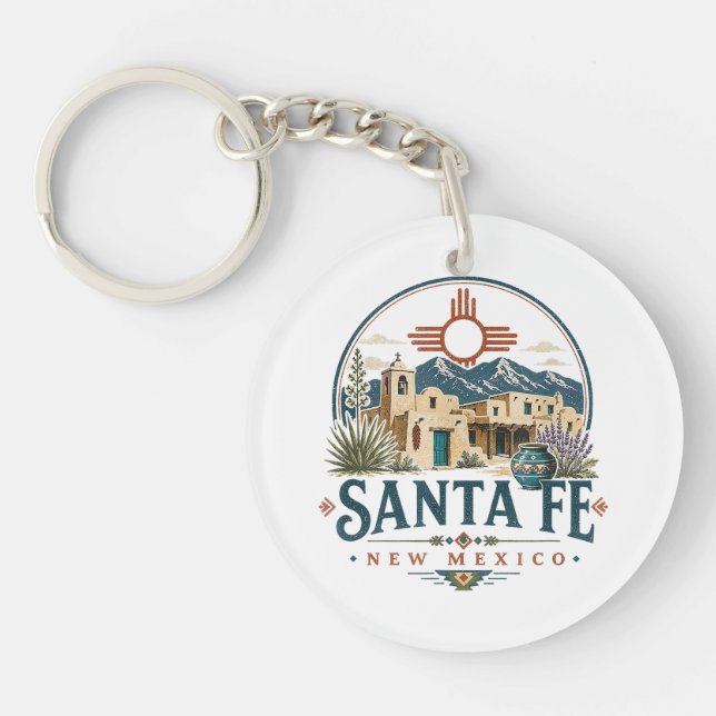 Santa Fe New Mexico Adobe Architecture Southwest Key Ring (Front)