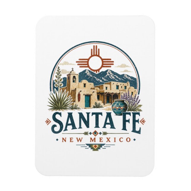 Santa Fe New Mexico Adobe Architecture Southwest Magnet (Vertical)