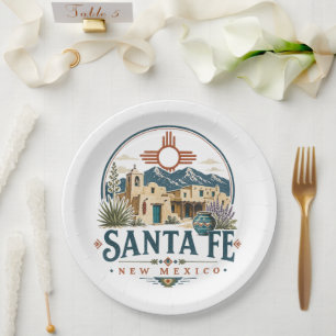 Santa Fe New Mexico Adobe Architecture Southwest Paper Plate