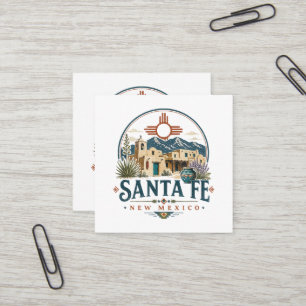 Santa Fe New Mexico Adobe Architecture Southwest Square Business Card