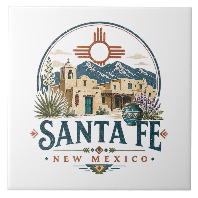 Santa Fe New Mexico Adobe Architecture Southwest Tile (Front)