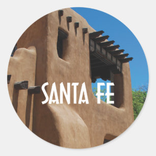 Santa Fe New Mexico adobe Classic Round Sticker