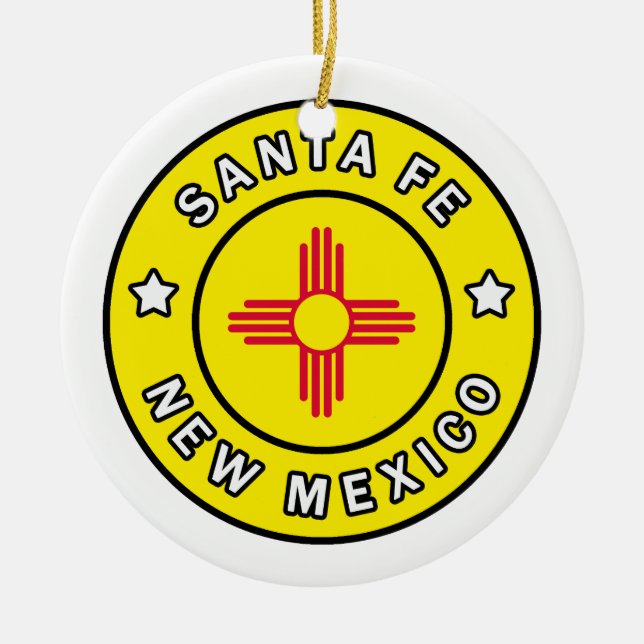 Santa Fe New Mexico Ceramic Tree Decoration (Front)