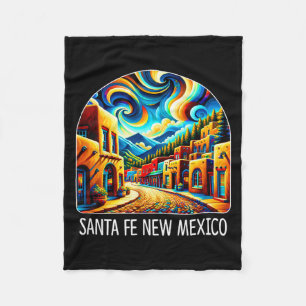 Santa Fe New Mexico - Expressionism Art -  Fleece Blanket