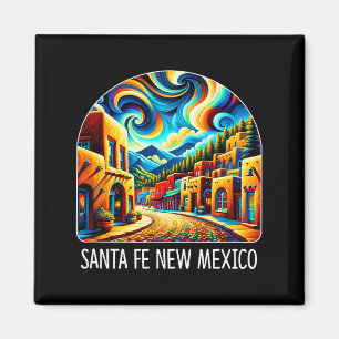 Santa Fe New Mexico - Expressionism Art -  Magnet