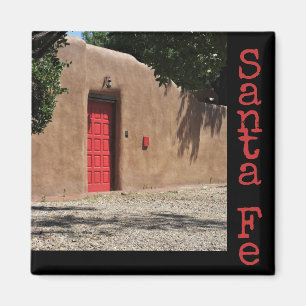 Santa Fe New Mexico Red Door and Adobe Magnet