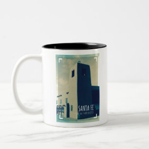 Santa Fe New Mexico Retro Travel Two-Tone Coffee Mug