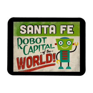 Santa Fe New Mexico Robot - Funny Vintage Magnet