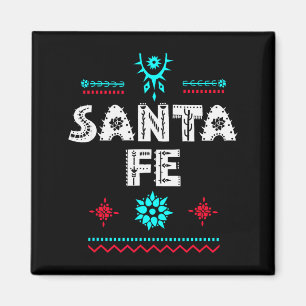 Santa Fe New Mexico Shirt, Festive Tribal Santa Fe Magnet