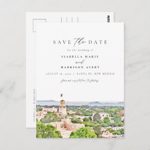 SANTA FE New Mexico Skyline Save the Date Postcard