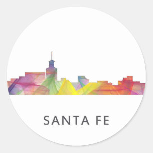 SANTA FE, NEW MEXICO SKYLINE WB1 - CLASSIC ROUND STICKER