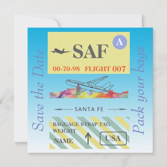 SANTA FE, NEW MEXICO SKYLINE WB1 - SAVE THE DATE (Front)