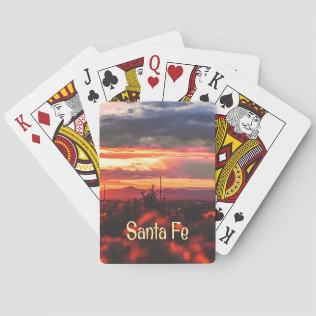 Santa Fe New Mexico Sun Set Playing Cards (Back)
