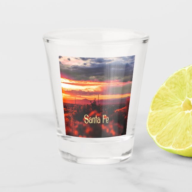 Santa Fe New Mexico Sun Set Shot Glass (Front)
