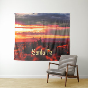 Santa Fe New Mexico Sun Set Tapestry