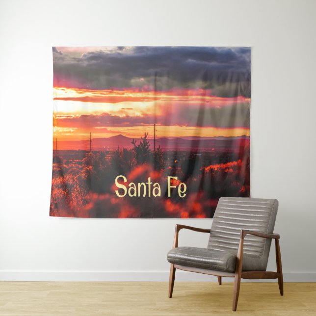 Santa Fe New Mexico Sun Set Tapestry (In Situ (Horizontal))