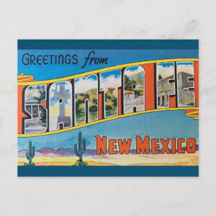 Santa  Fe, New Mexico Vintage Art Postcard