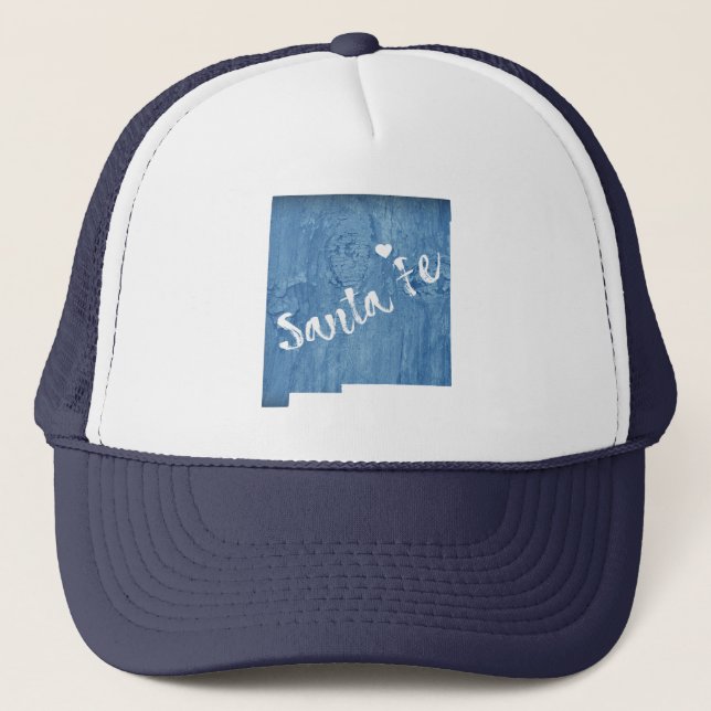 Santa Fe New Mexico Wood Grain Trucker Hat (Front)