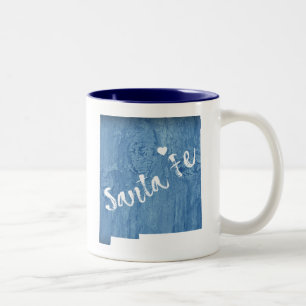 Santa Fe New Mexico Wood Grain Two-Tone Coffee Mug