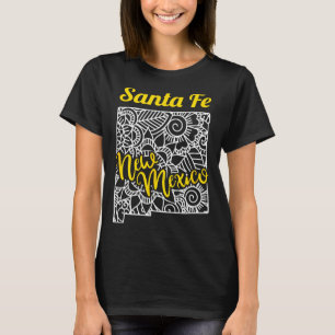 Santa Fe Nm - New Mexico City With Mandala T-Shirt