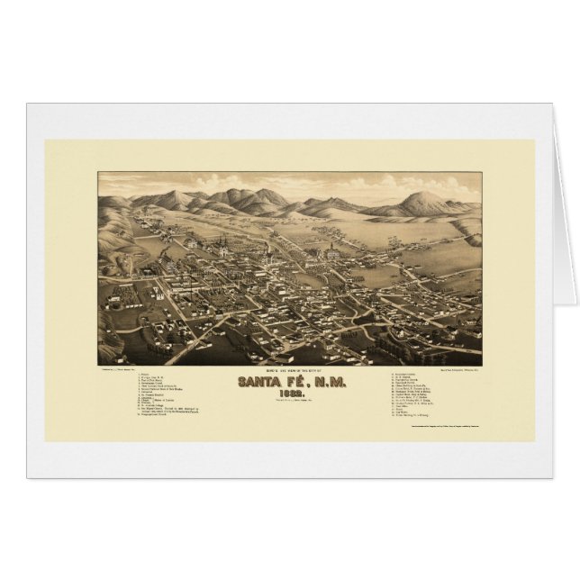 Santa Fe, NM Panoramic Map - 1882 (Front Horizontal)