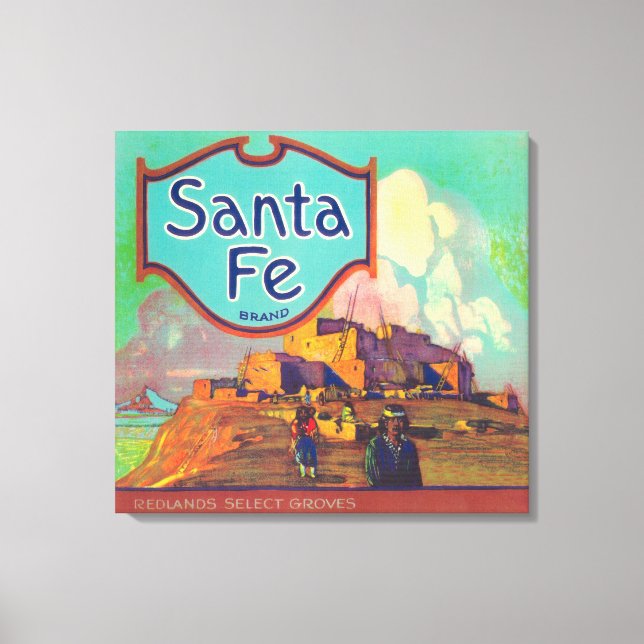 Santa Fe Orange LabelRedlands, CA Canvas Print (Front)