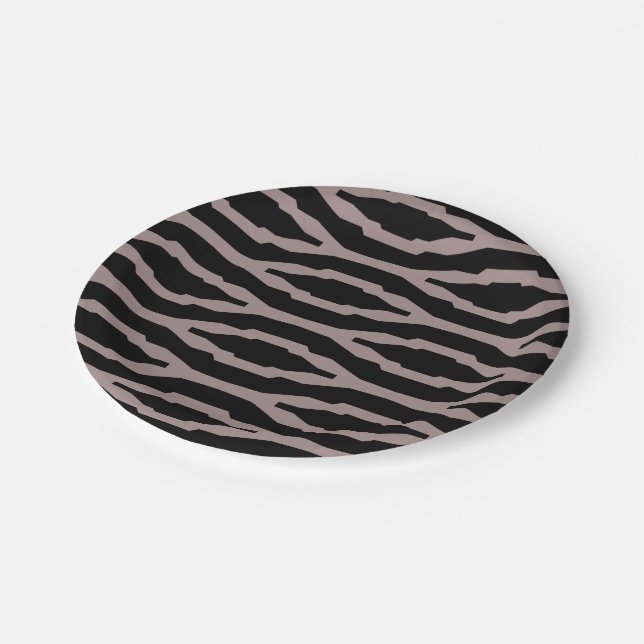 Santa Fe Pink & Black Geometric Modern Pattern Paper Plate (Angled)